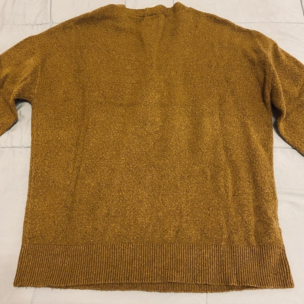 LOFT Olive Green V Neck Sweater with Button Derails, L - Picture 7 of 7
